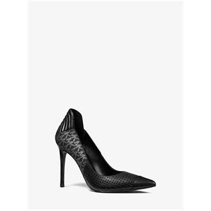 michael michael kors uma leather and logo cap toe pump|Uma Perforated Leather Cap.